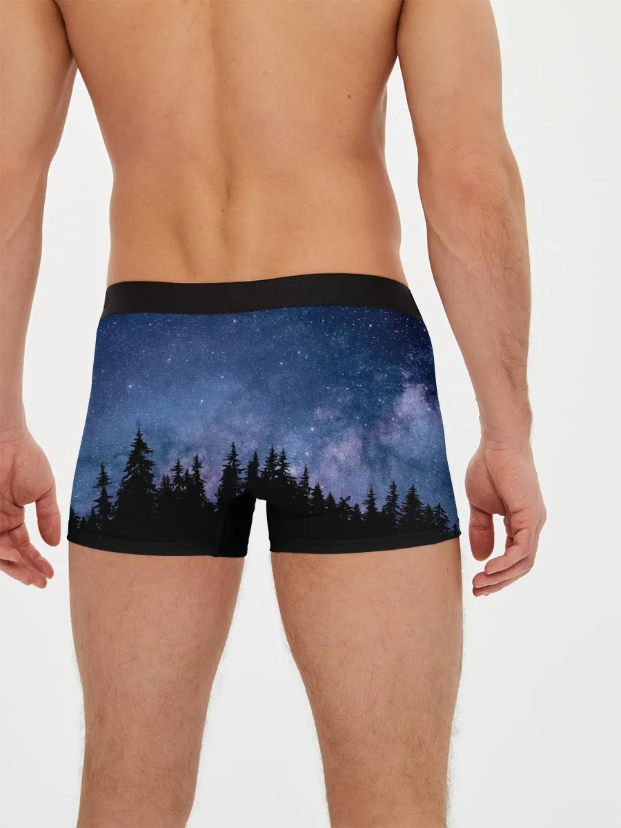 Мужские трусы боксеры / НОЧНОЙ ЛЕС И ЗВЕЗДЫ