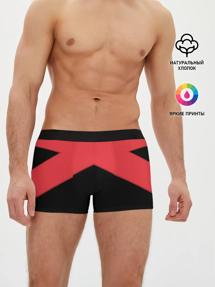 Мужские трусы боксеры / ГЕОМЕТРИЯ МИНИМАЛИЗМ | КРАСНЫЕ ПОЛОСЫ