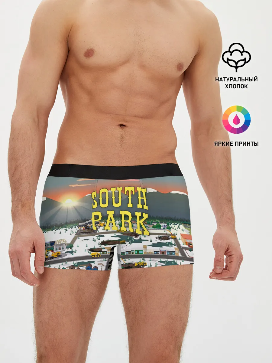 Мужские трусы боксеры / Южный Парк разрушенный город
