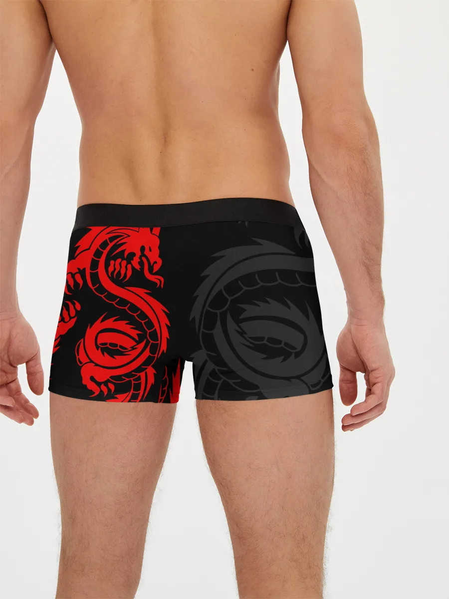 Мужские трусы боксеры / КРАСНЫЙ ДРАКОН ТАТУ / RED DRAGON TATTOO
