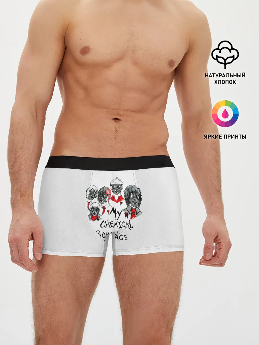 Мужские трусы боксеры / Группа My Chemical Romance в противогазах