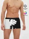 Мужские трусы боксеры / Черный и белый кот кувыркаются.