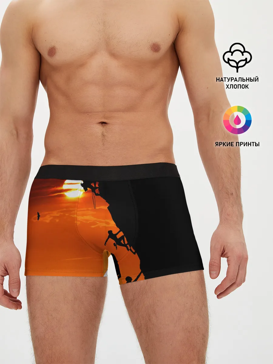 Мужские трусы боксеры / СКАЛОЛАЗЫ В ЗАКАТЕ
