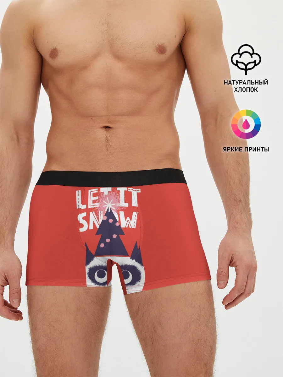 Мужские трусы боксеры / Котик. Новый год