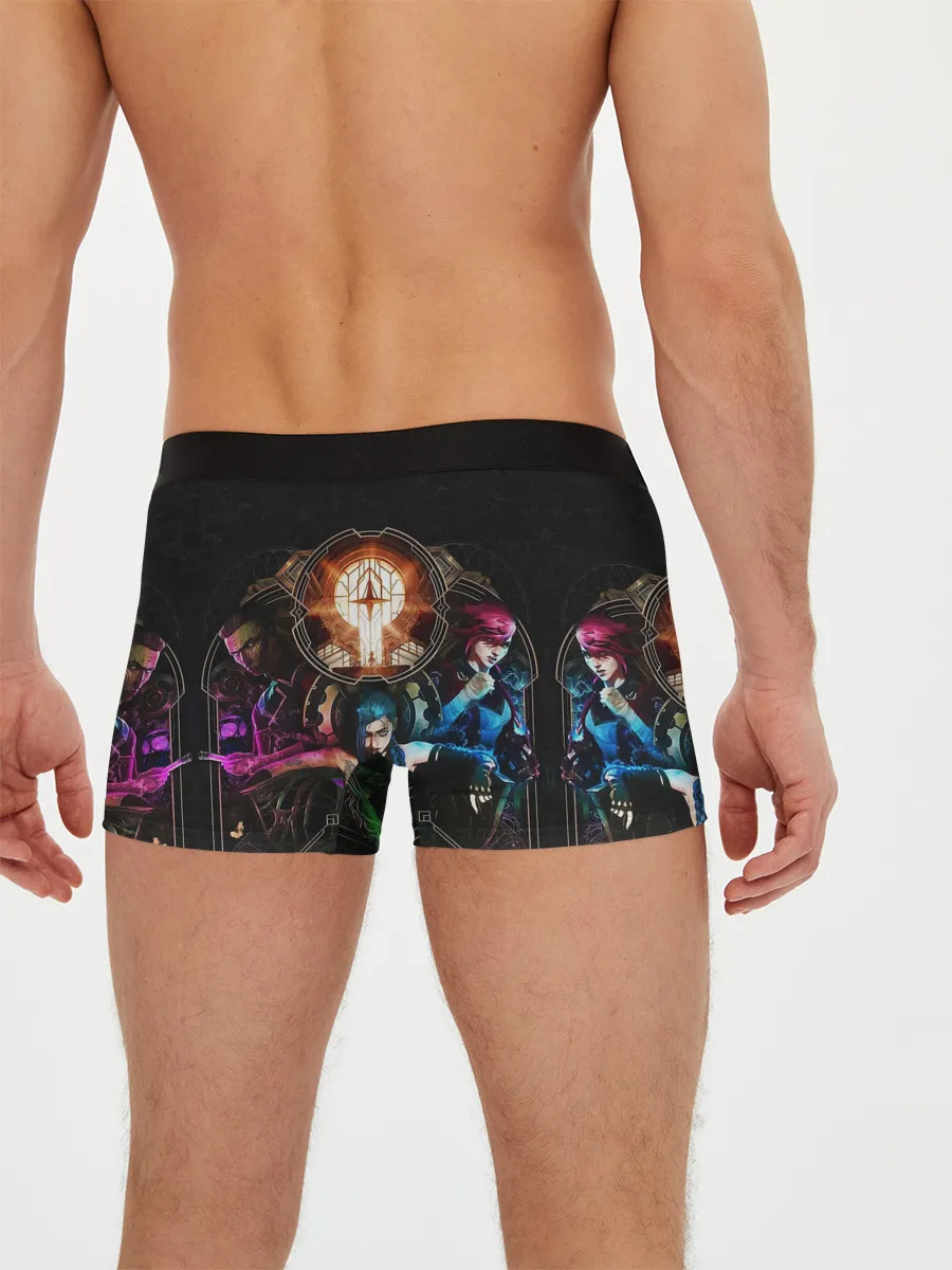 Мужские трусы боксеры / Аркейн Джинкс,Ви и Силко