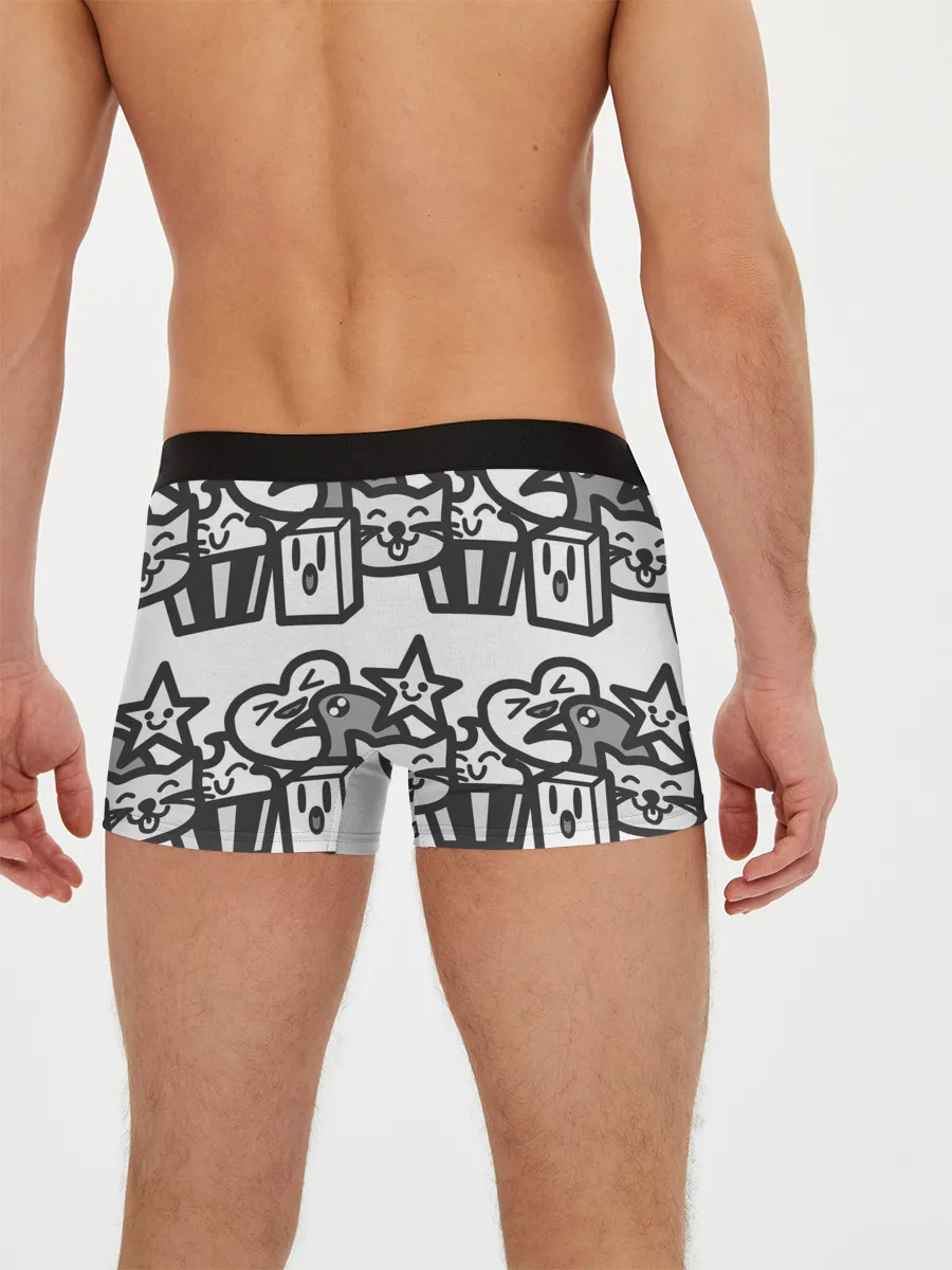 Мужские трусы боксеры / Чёрно-белые дудлы