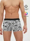 Мужские трусы боксеры / KAGUYA AHEGAO чернобелое / КАГУЯ АХЕГАО