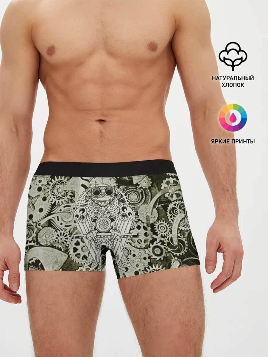 Мужские трусы боксеры / Стимпанк Сова
