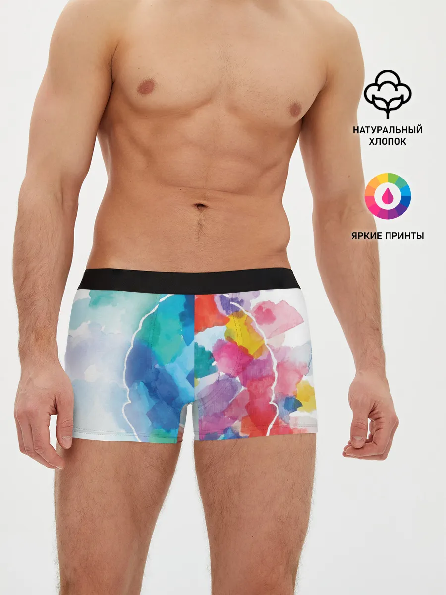 Мужские трусы боксеры / Акварель