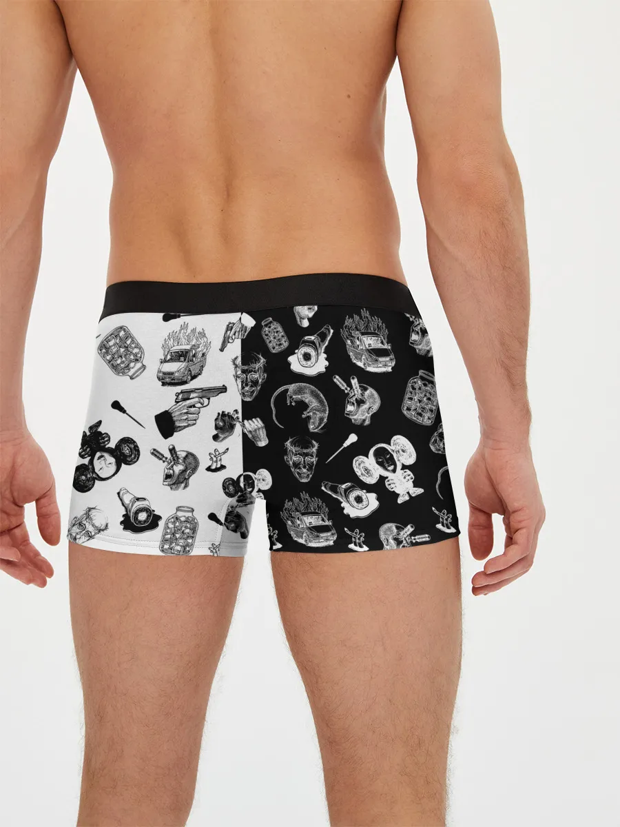 Мужские трусы боксеры / КРОВОСТОК ТАТУИРОВКИ ЧБ