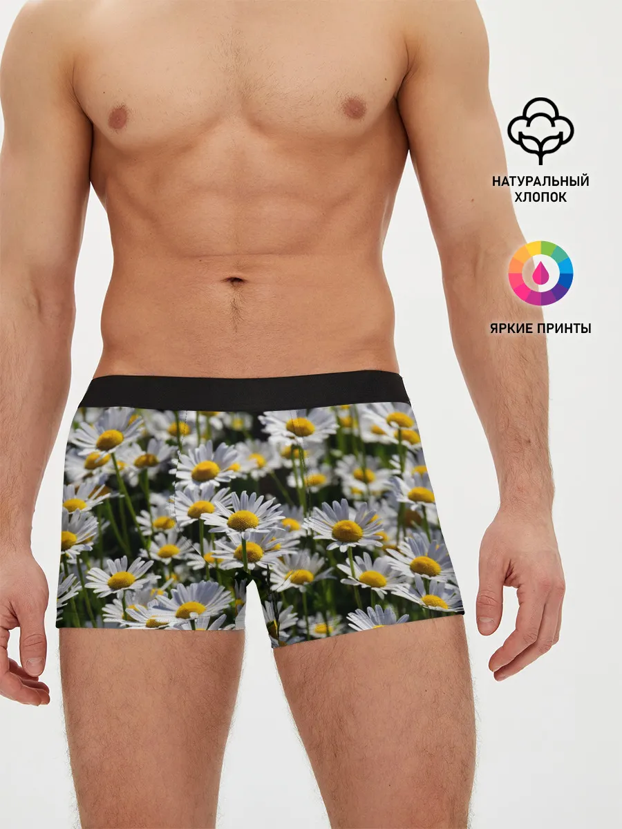 Мужские трусы боксеры / Ромашки