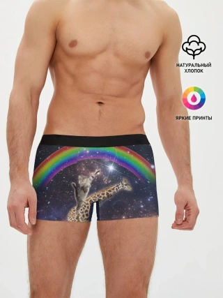 Мужские трусы боксеры / Кот на Жирафе