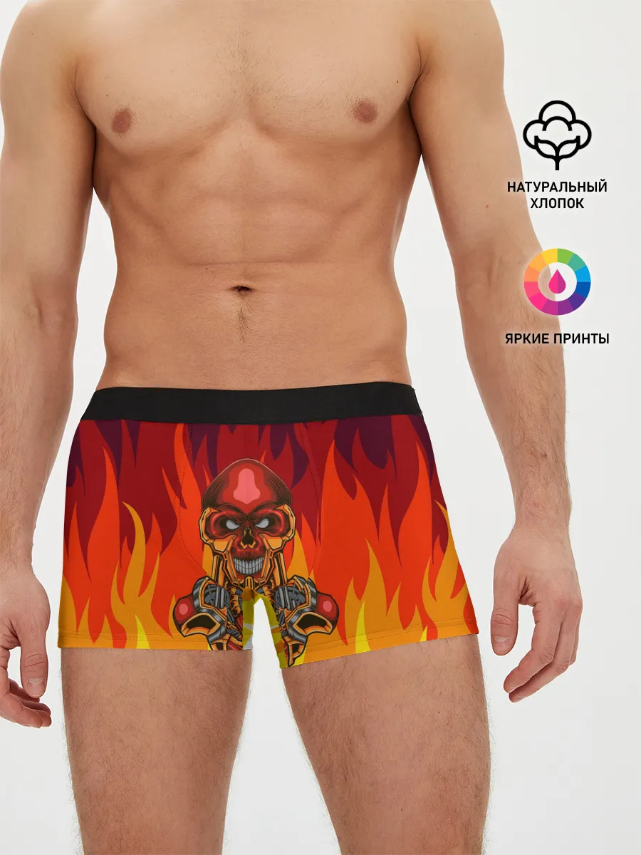 Мужские трусы боксеры / Меха скелет | Steampunk Fire