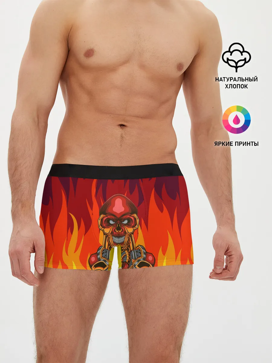 Мужские трусы боксеры / Меха скелет | Steampunk Fire