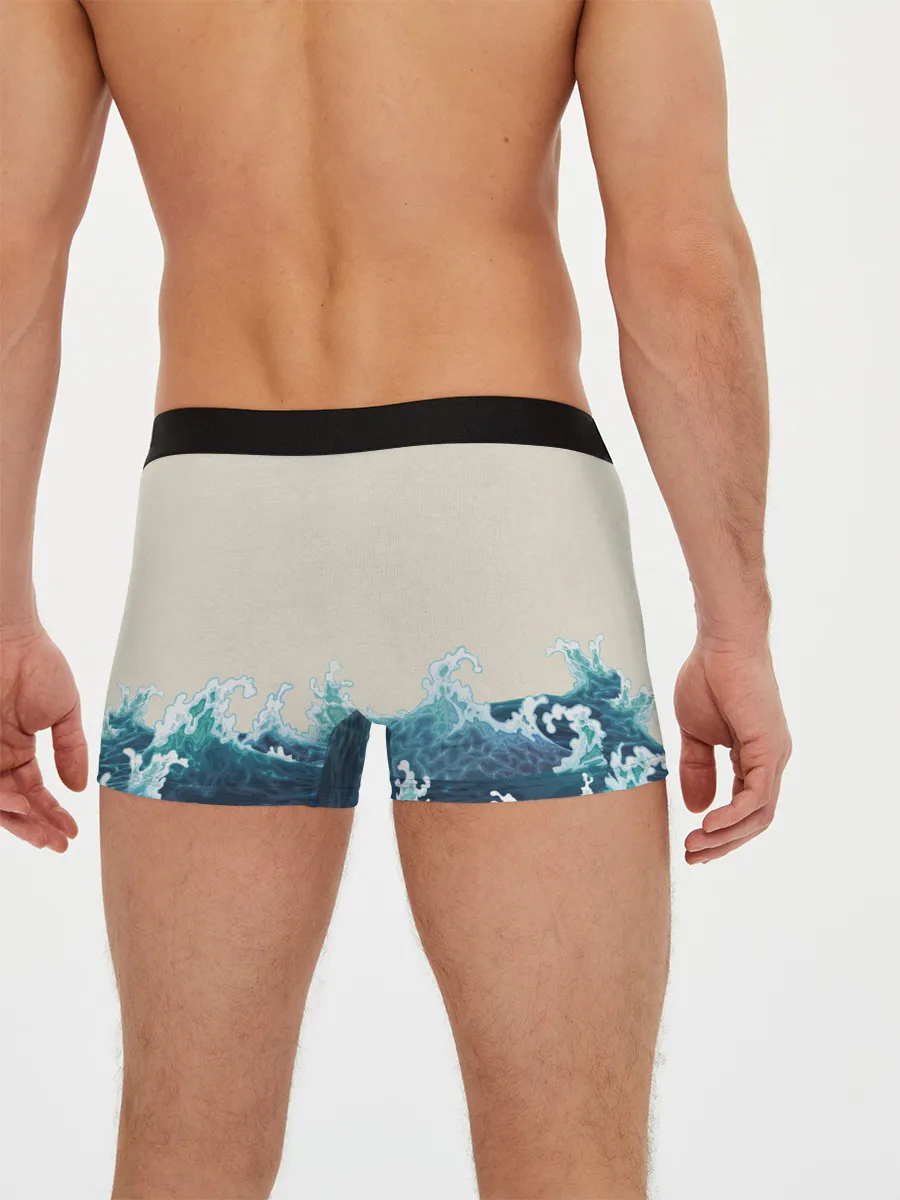Мужские трусы боксеры / Японский Стиль Волны и Солнце