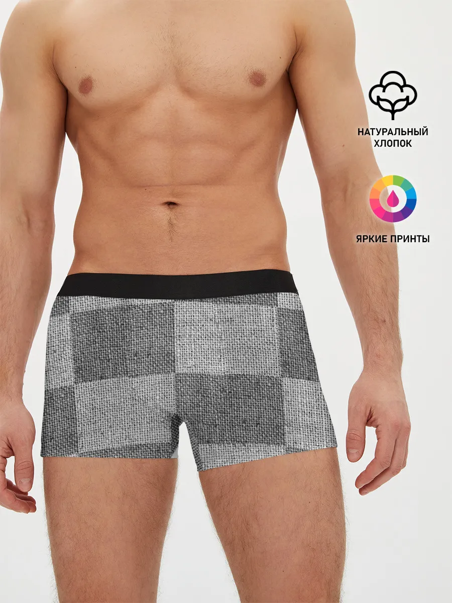 Мужские трусы боксеры / Denim Patchwork