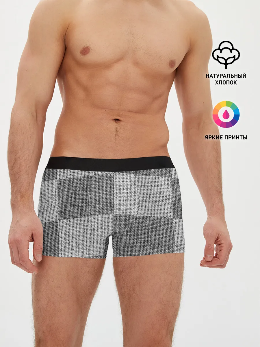 Мужские трусы боксеры / Denim Patchwork