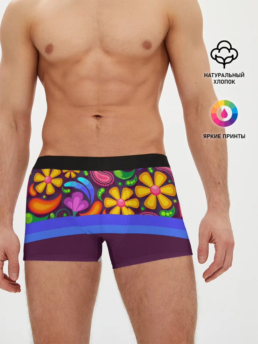Мужские трусы боксеры / Мультяшные Цветы