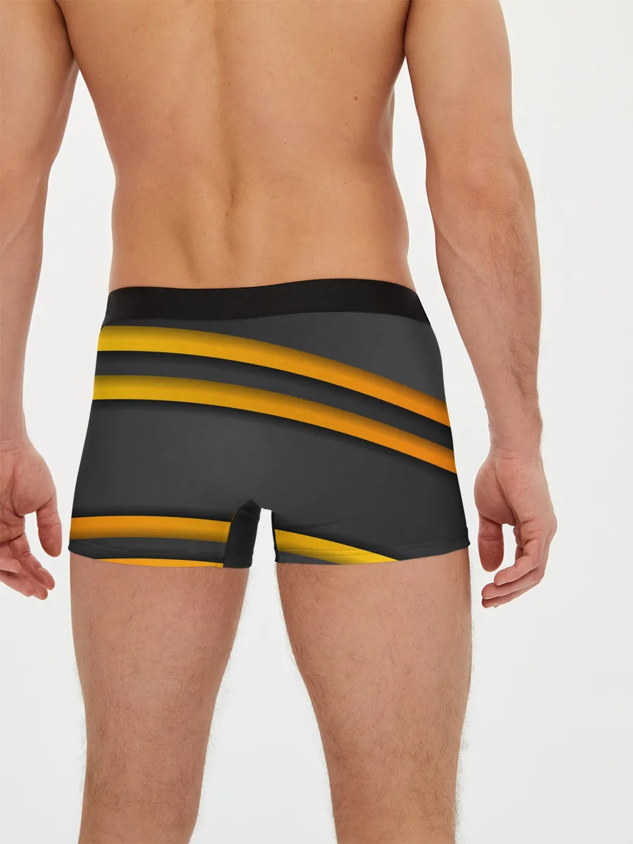 Мужские трусы боксеры / Желтые полосы