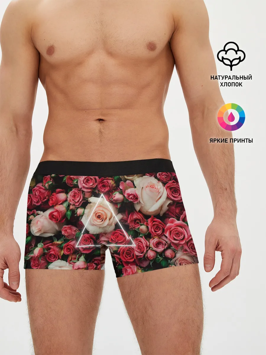 Мужские трусы боксеры / ROSE NEON | РОЗЫ НЕОН