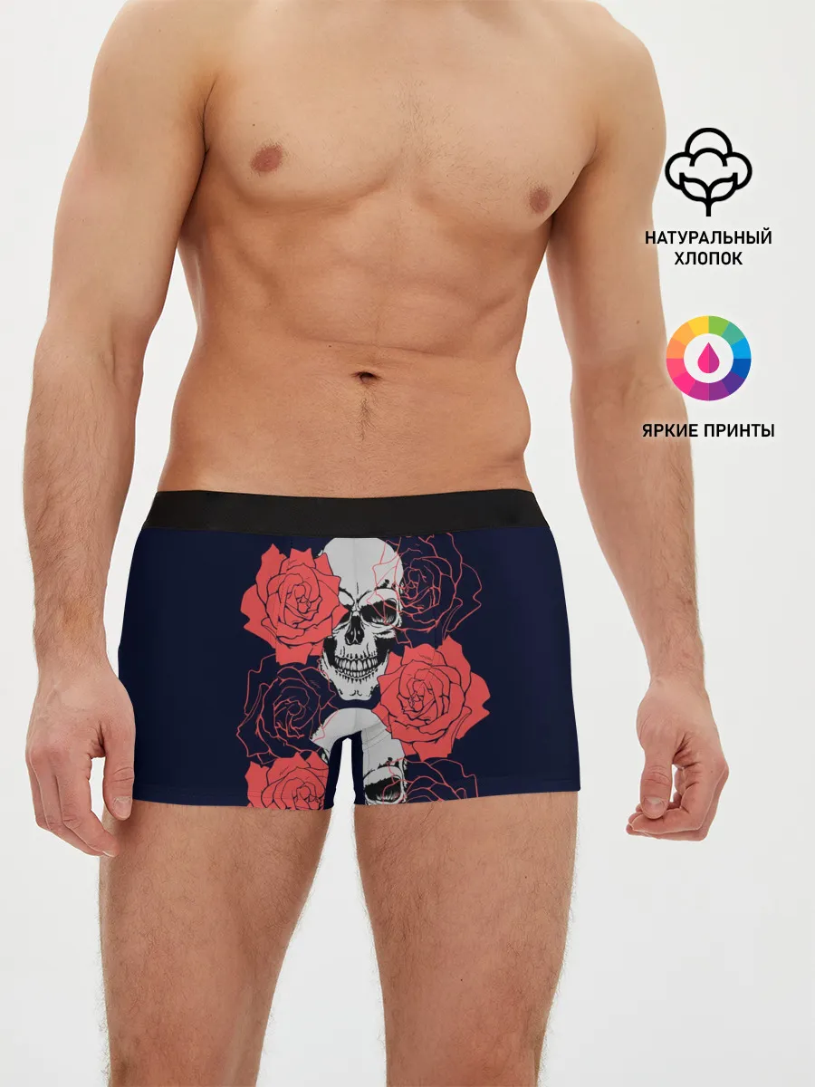 Мужские трусы боксеры / Rose Skull