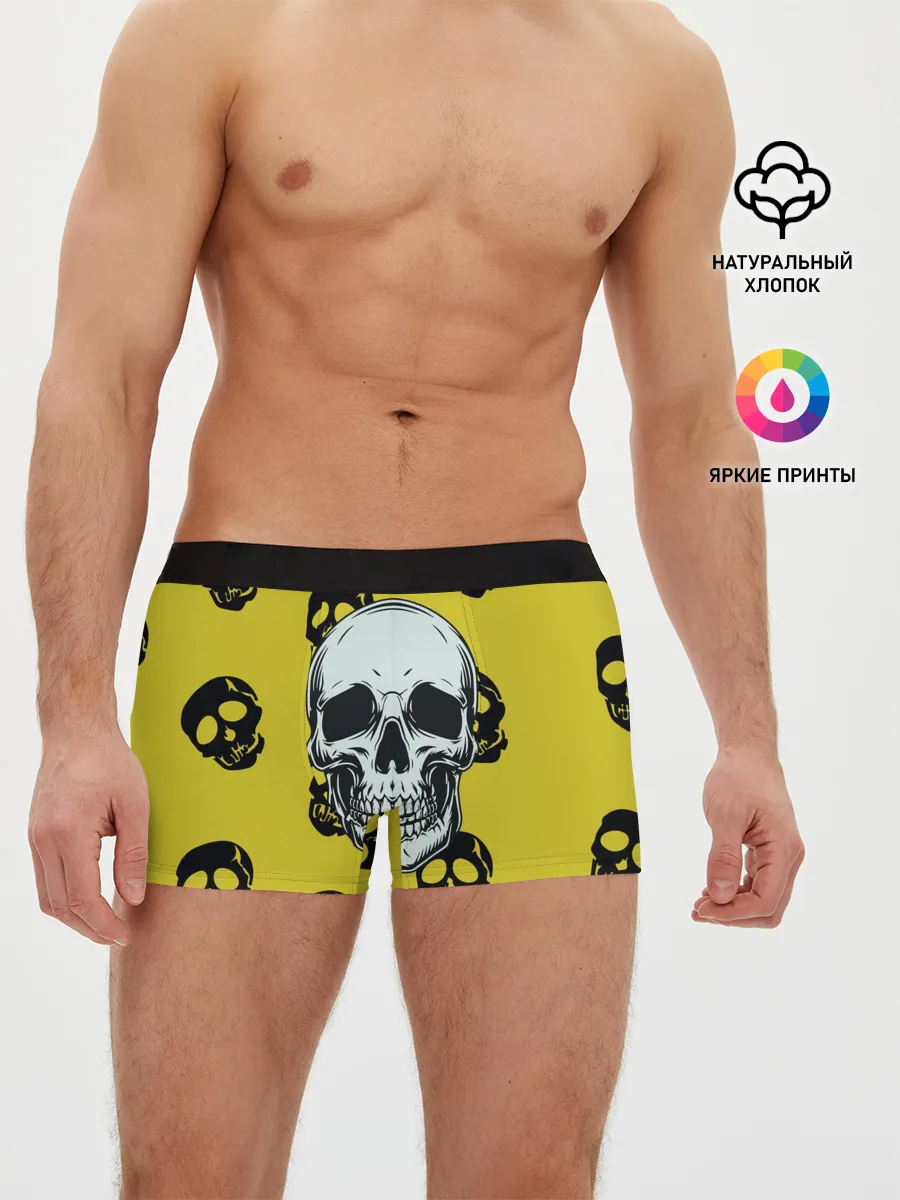 Мужские трусы боксеры / Yellow Skulls