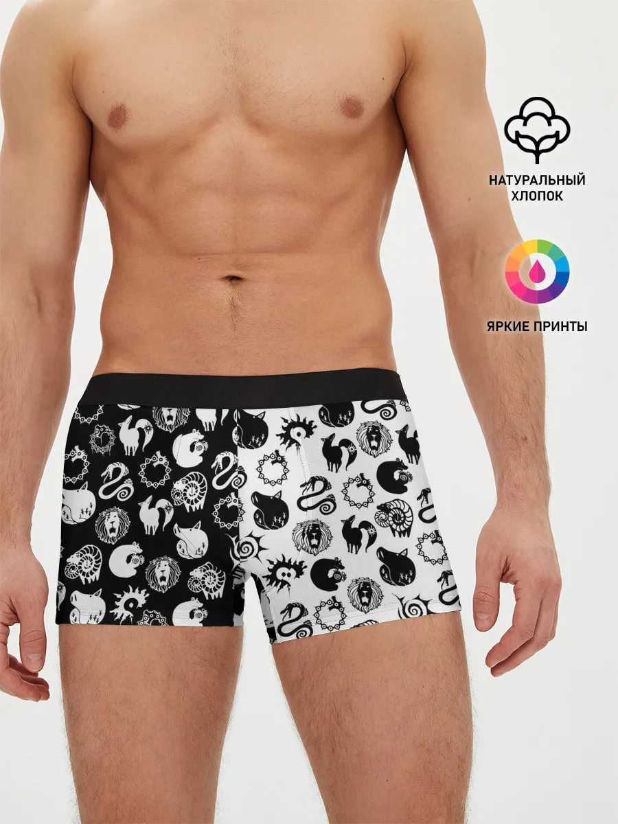 Мужские трусы боксеры / ЭМБЛЕМЫ 7 СМЕРТНЫХ ГРЕХОВ