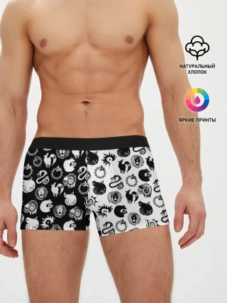Мужские трусы боксеры / ЭМБЛЕМЫ 7 СМЕРТНЫХ ГРЕХОВ
