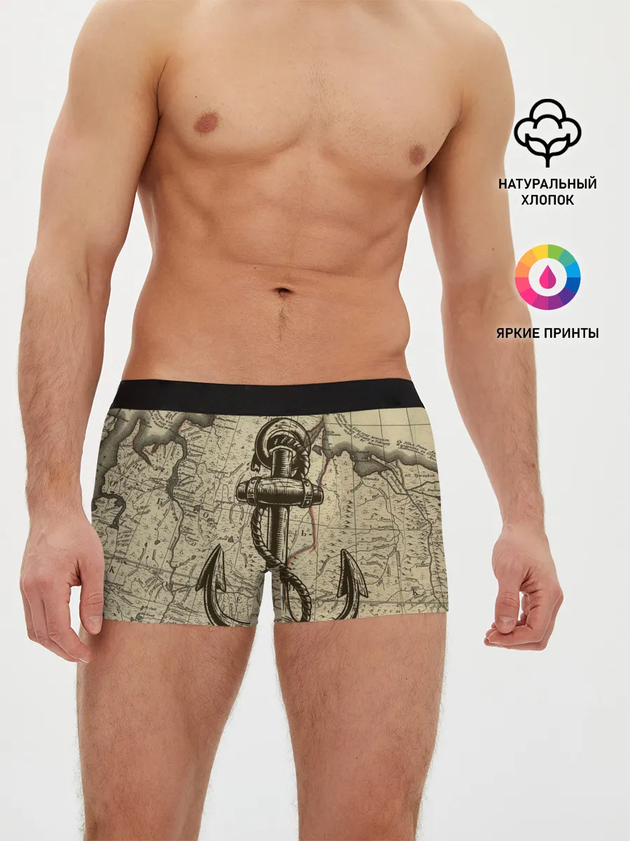 Мужские трусы боксеры / Морская Карта