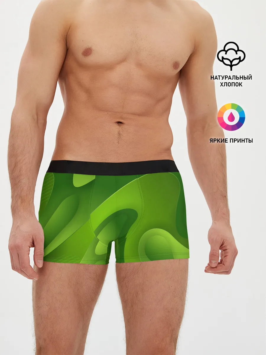 Мужские трусы боксеры / 3d Green abstract