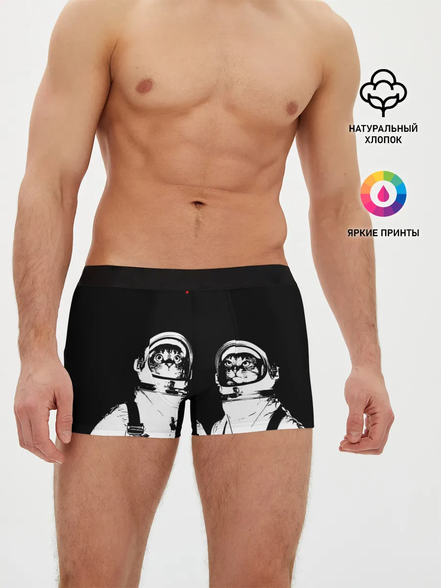 Мужские трусы боксеры / Коты Космонавты