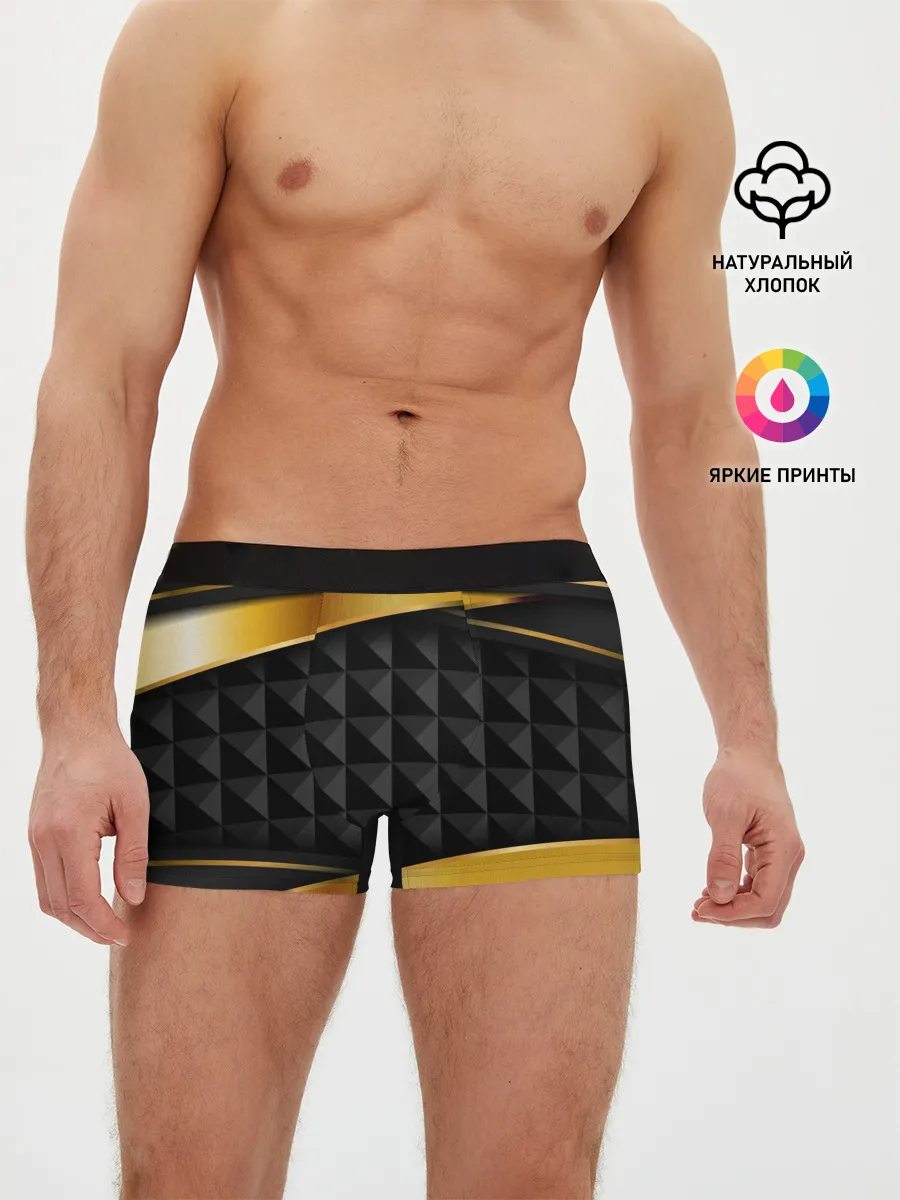 Мужские трусы боксеры / 3D luxury black gold Плиты 3Д