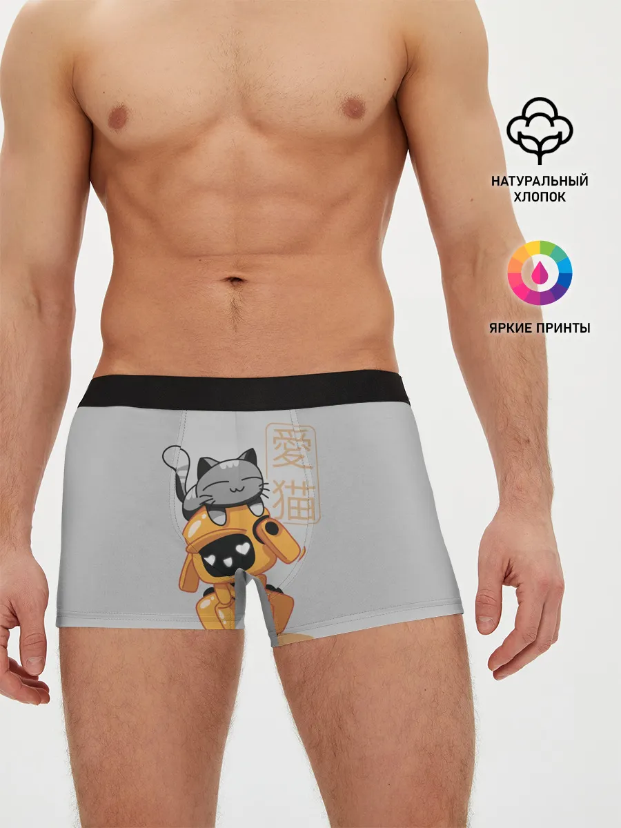 Мужские трусы боксеры / Cat and Robot