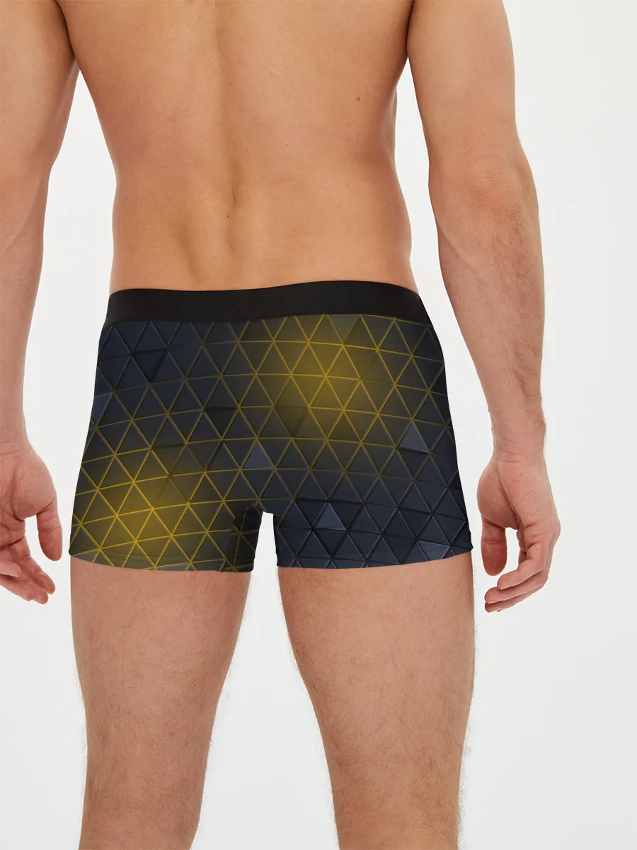 Мужские трусы боксеры / RENAULT РЕНО ЖЕЛТАЯ ГЕОМЕТРИЯ