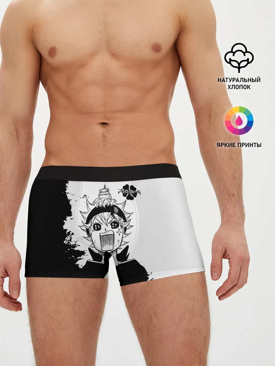 Мужские трусы боксеры / Чёрный клевер кричащий Аста