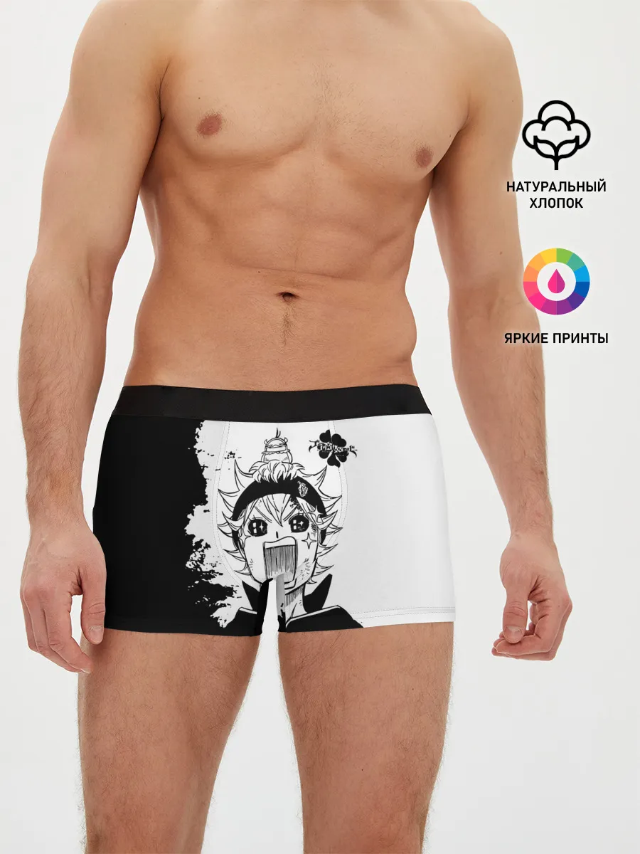 Мужские трусы боксеры / Чёрный клевер кричащий Аста