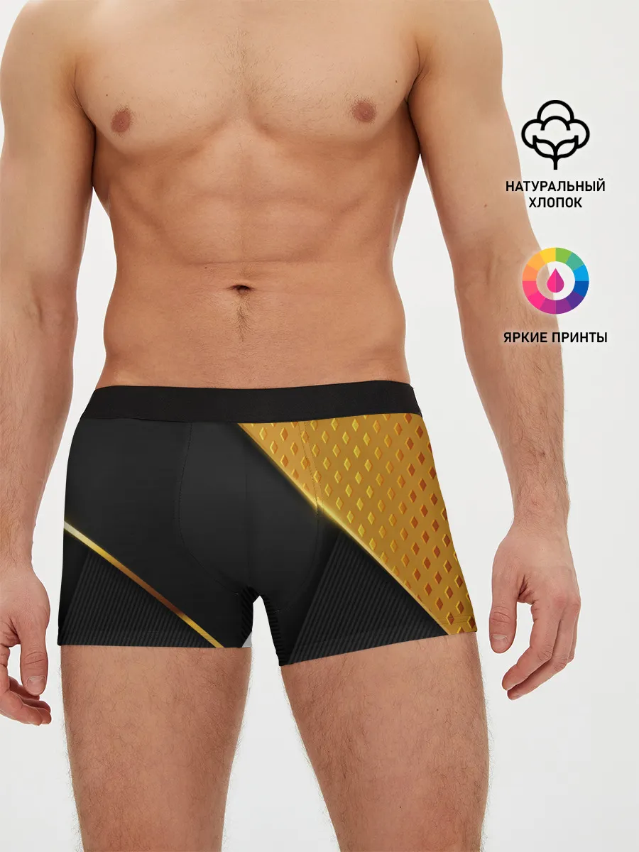Мужские трусы боксеры / 3D BLACK & GOLD