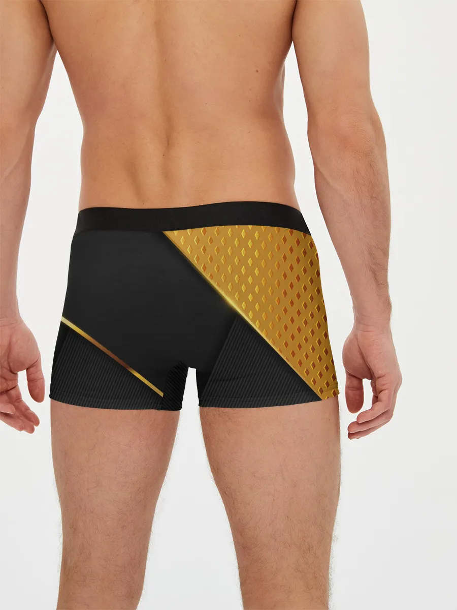 Мужские трусы боксеры / 3D BLACK & GOLD