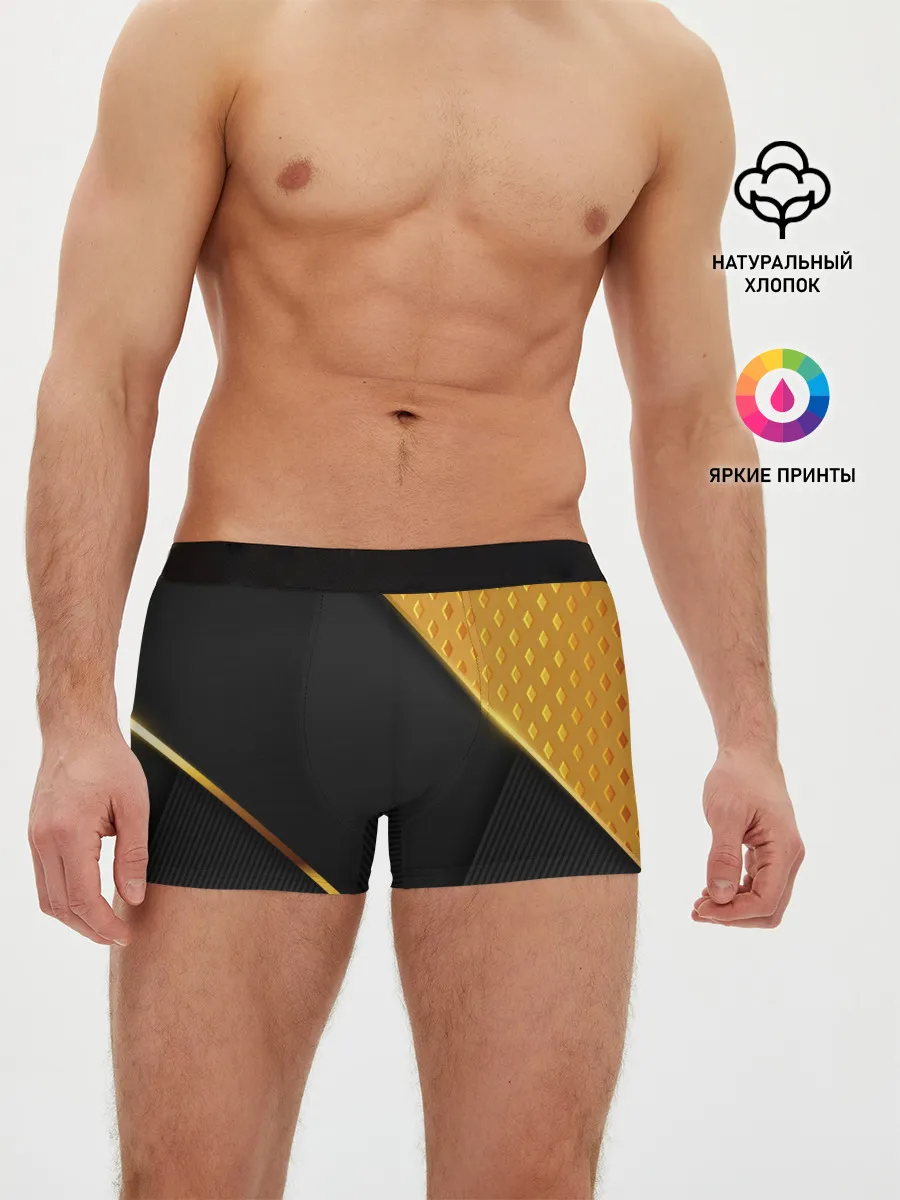 Мужские трусы боксеры / 3D BLACK & GOLD