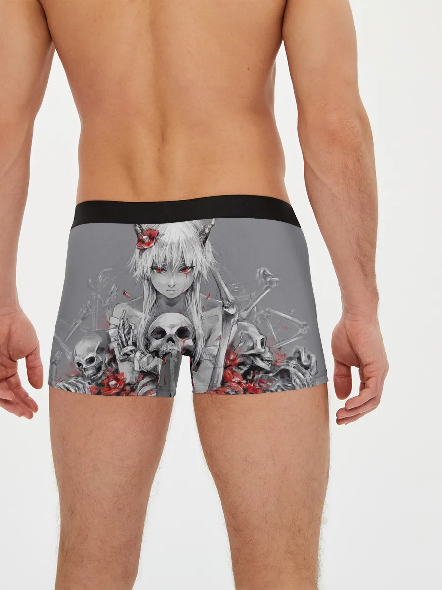 Мужские трусы боксеры / Девушка с черепом