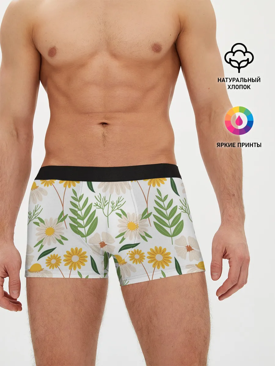 Мужские трусы боксеры / Цветы и листья