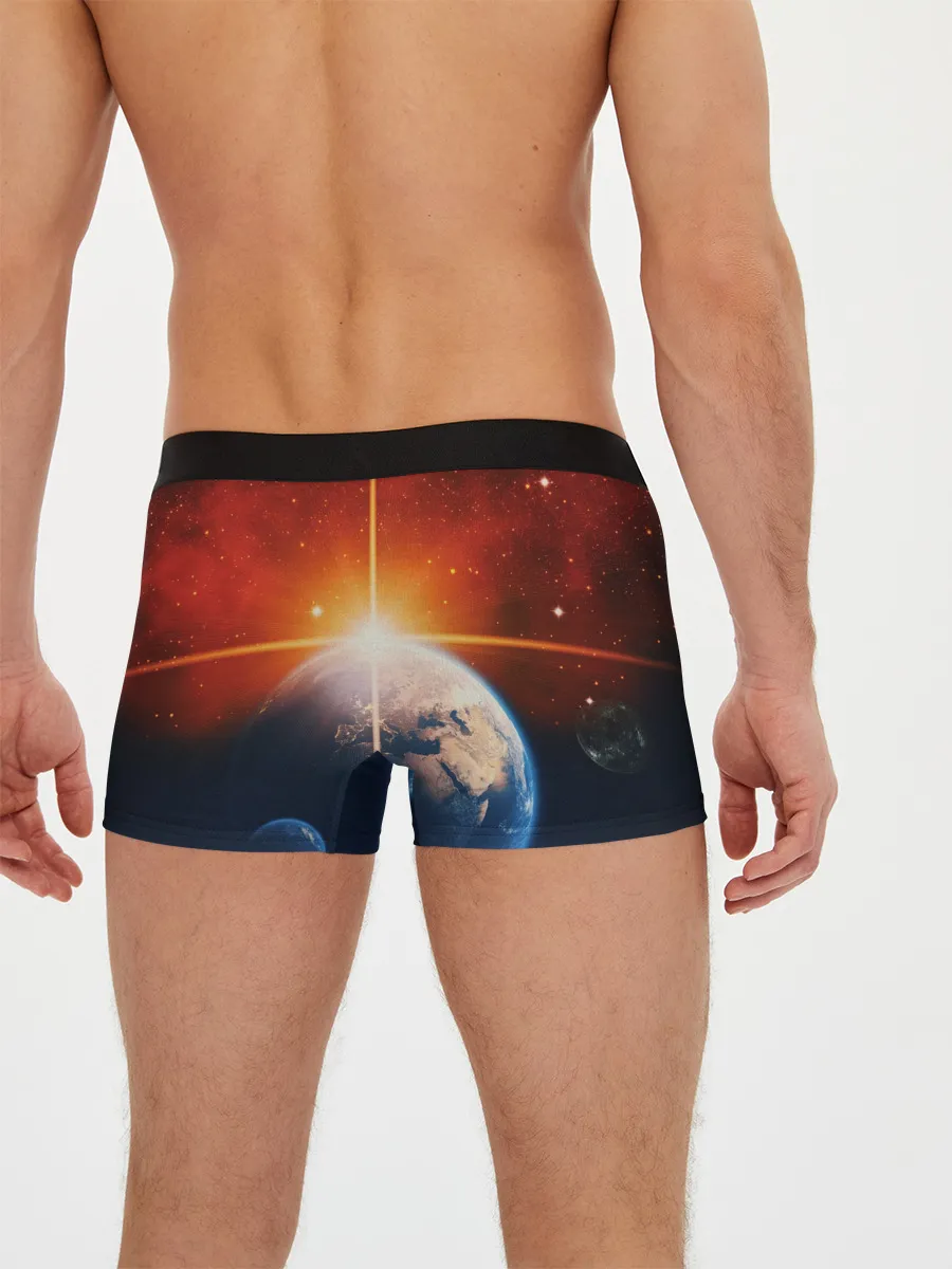 Мужские трусы боксеры / Космос земля 3D