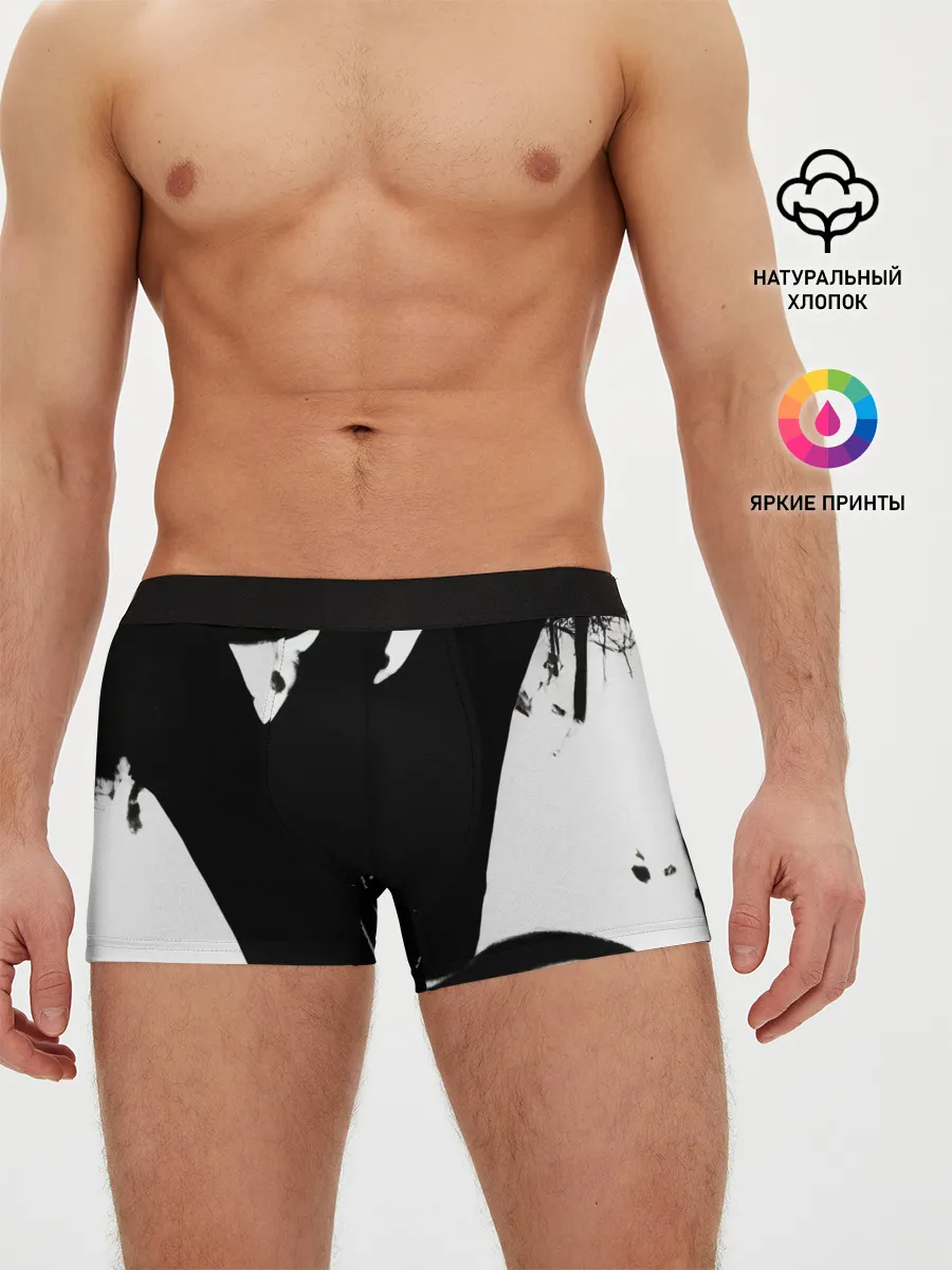 Мужские трусы боксеры / Надпись на спине, каллиграфия