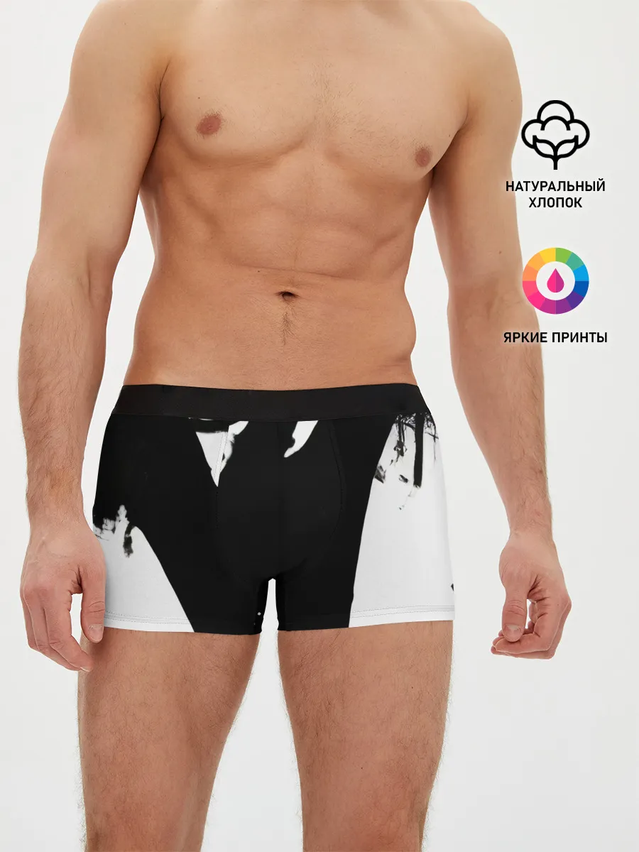 Мужские трусы боксеры / Надпись на спине, каллиграфия