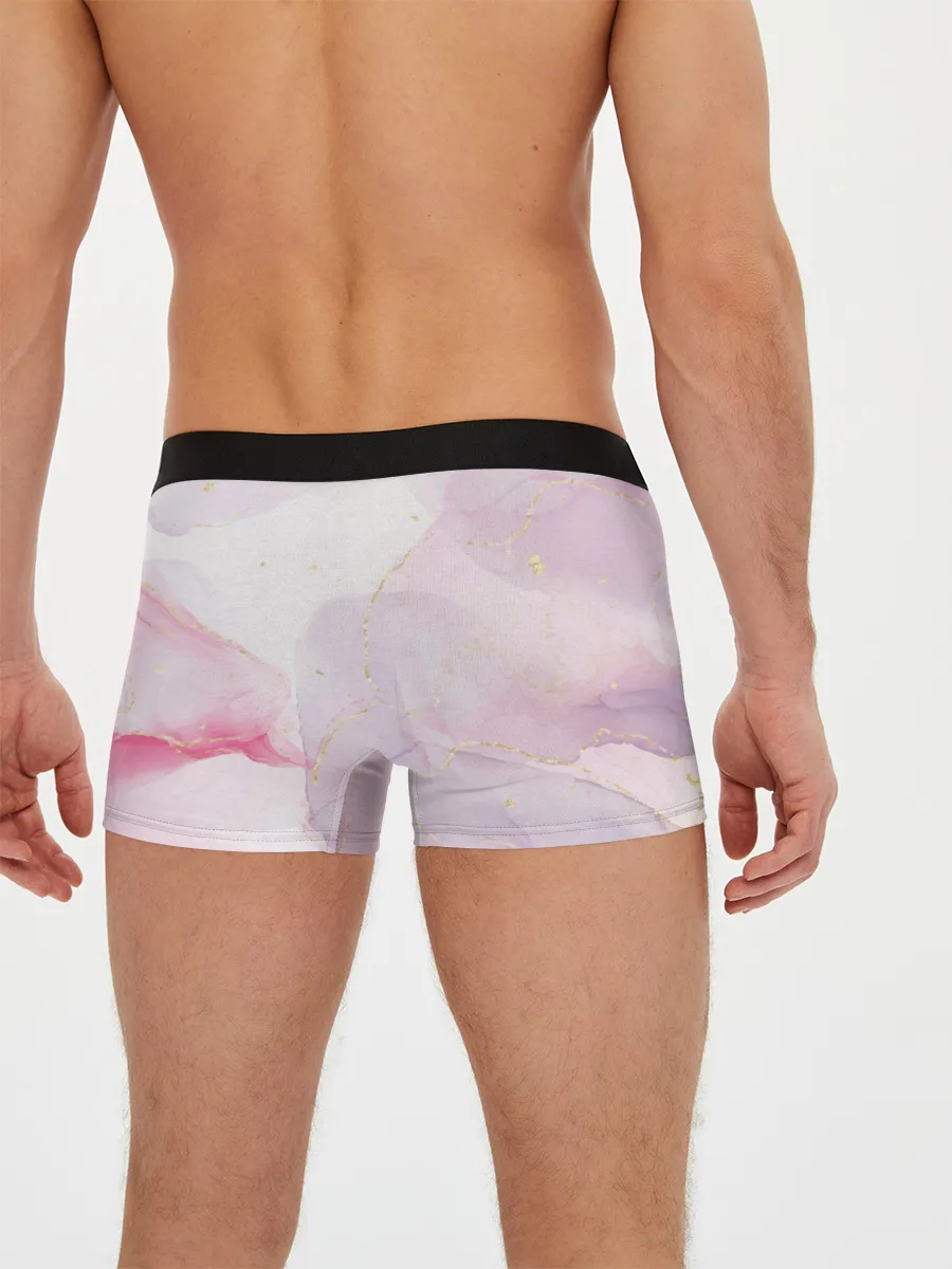 Мужские трусы боксеры / Цветы роспись акварелью