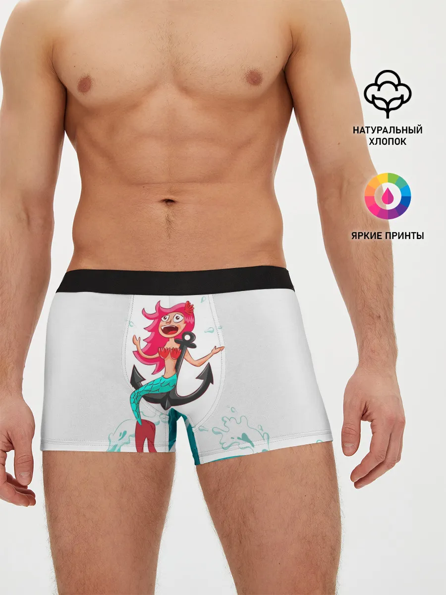 Мужские трусы боксеры / Русалка на якоре