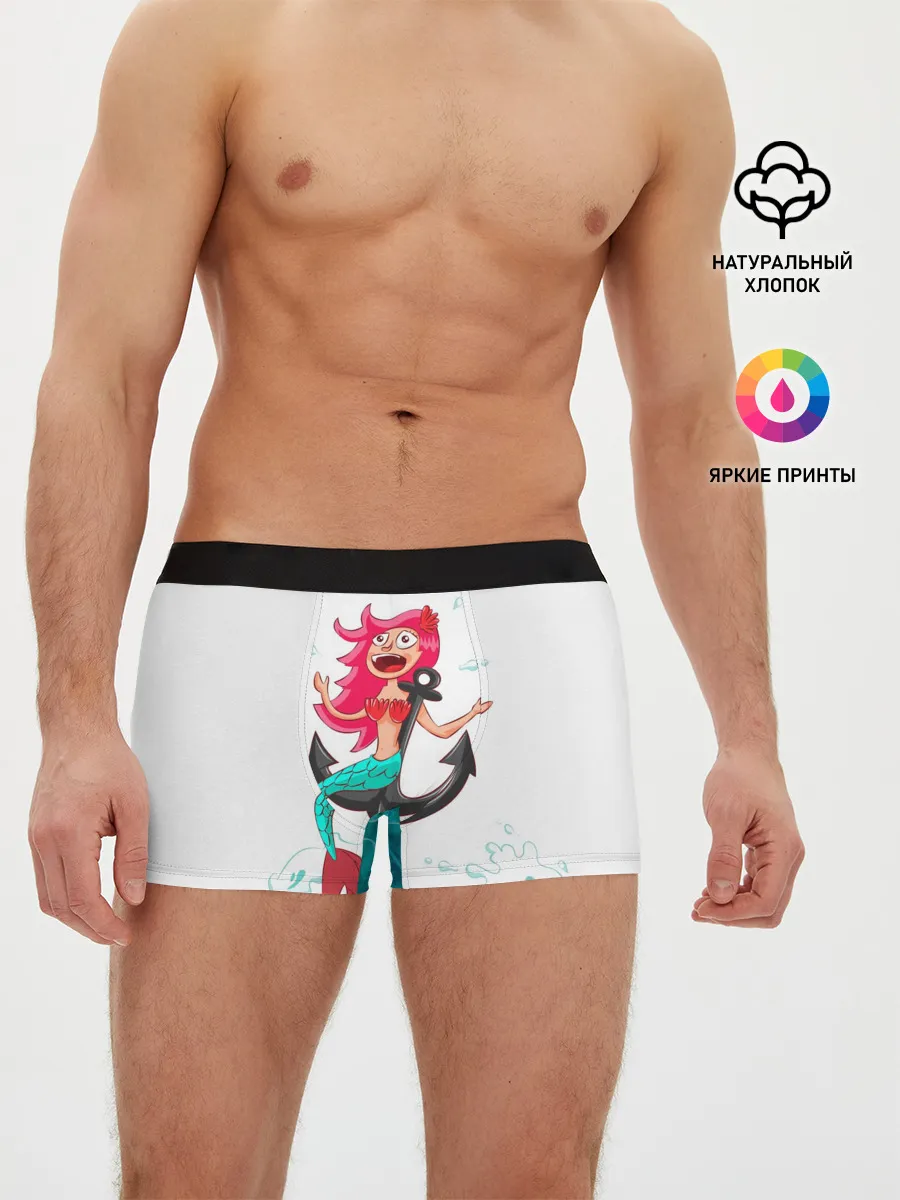 Мужские трусы боксеры / Русалка на якоре