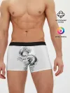 Мужские трусы боксеры / Китайский дракон на белом фоне