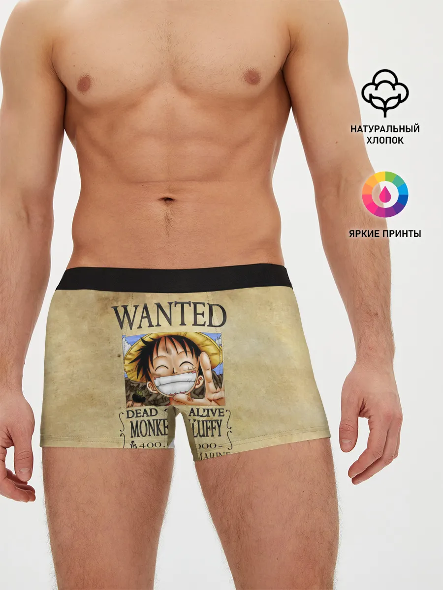 Мужские трусы боксеры / Манки Д. Луффи в розыске One Piece