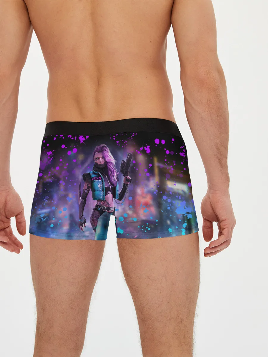 Мужские трусы боксеры / CYBERPUNK 2077 NEON | КИБЕРПАНК НЕОН